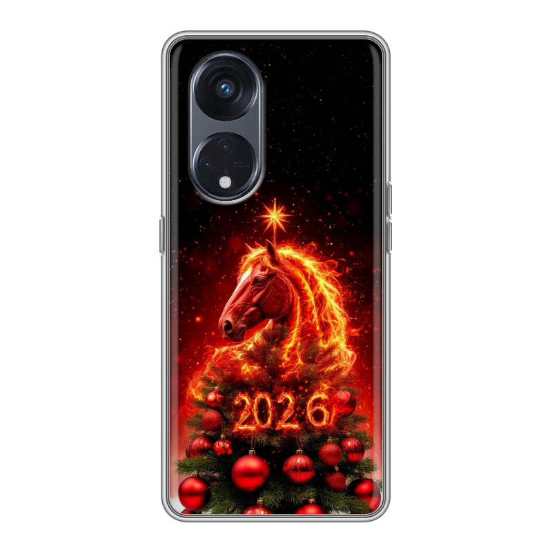 Силиконовый чехол на OPPO Reno8 T 5G с принтом Новый год Силиконовый чехол на OPPO Reno8 T 5G с принтом Новый год