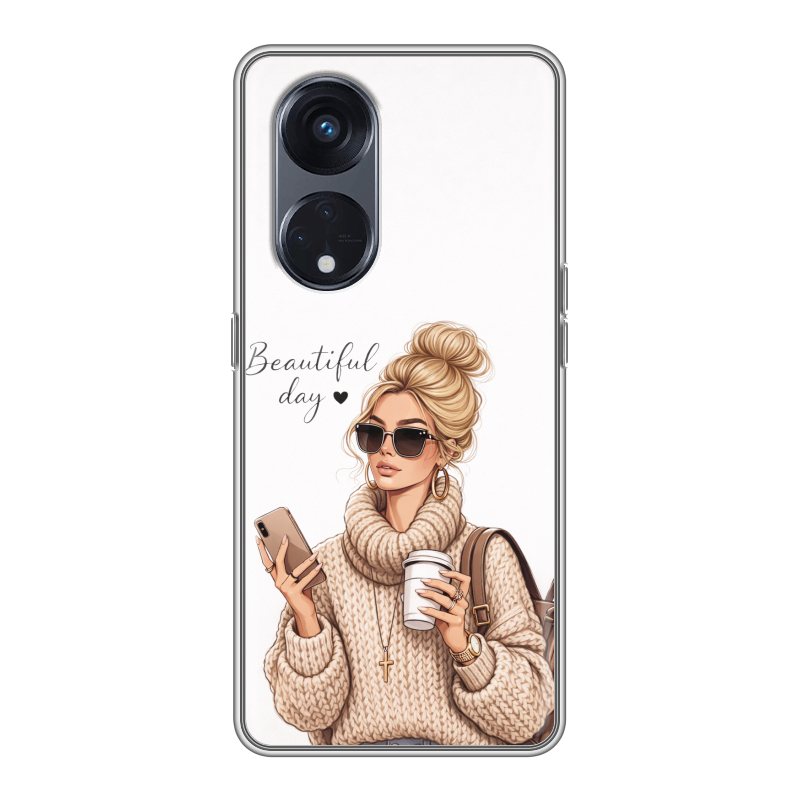 Силиконовый чехол на OPPO Reno8 T 5G с принтом женский Силиконовый чехол на OPPO Reno8 T 5G с принтом женский