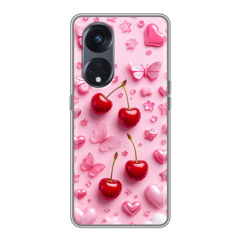 Силиконовый противоударный чехол на OPPO Reno8 T 5G с принтом для девочек Силиконовый противоударный чехол на OPPO Reno8 T 5G с принтом для девочек
