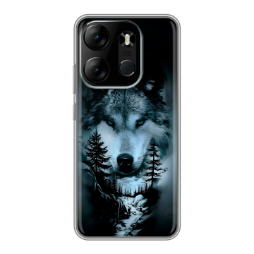 Силиконовый чехол на Tecno Spark Go 2023 с принтом Лесной волк Силиконовый чехол на Tecno Spark Go 2023 с принтом Лесной волк