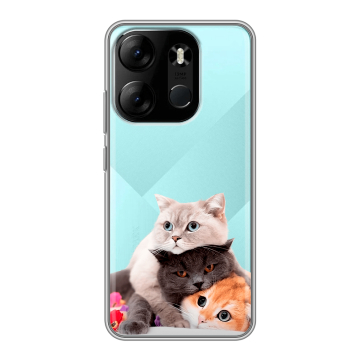 Силиконовый чехол на Tecno Spark Go 2023 с принтом Кошки Силиконовый чехол на Tecno Spark Go 2023 с принтом Кошки
