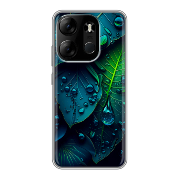 Силиконовый чехол на Tecno Spark Go 2023 с принтом Листья Силиконовый чехол на Tecno Spark Go 2023 с принтом Листья