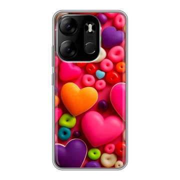 Силиконовый чехол на Tecno Spark Go 2023 с принтом Сердечки Силиконовый чехол на Tecno Spark Go 2023 с принтом Сердечки