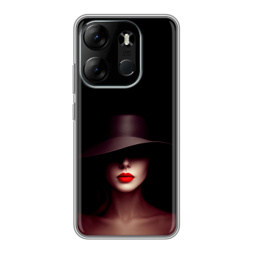 Силиконовый чехол на Tecno Spark Go 2023 с принтом Девушка в шляпе