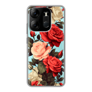 Силиконовый чехол на Tecno Spark Go 2023 с принтом Розы