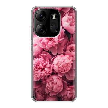 Силиконовый чехол на Tecno Spark Go 2023 с принтом цветы пионы