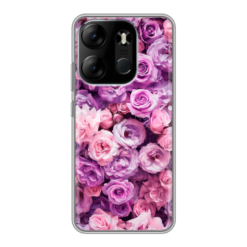 Силиконовый чехол на Tecno Spark Go 2023 с принтом лавандовые розы