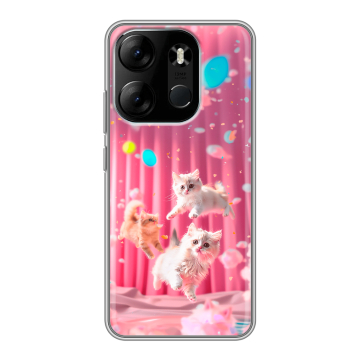 Силиконовый чехол на Tecno Spark Go 2023 с принтом милые котики