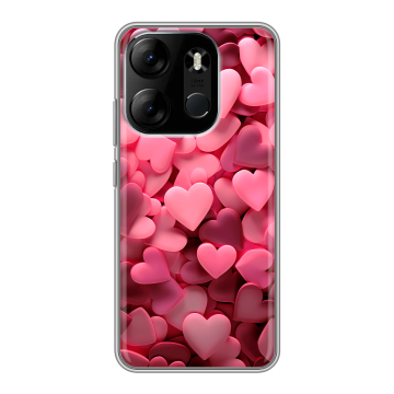 Силиконовый чехол на Tecno Spark Go 2023 с принтом розовые сердечки