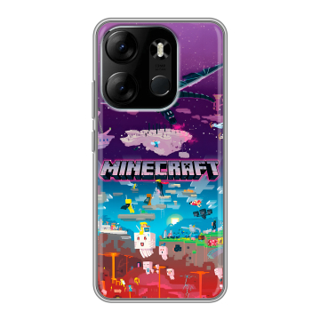Силиконовый чехол на Tecno Spark Go 2023 с принтом Майнкрафт Minecraft