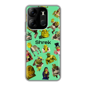 Силиконовый чехол на Tecno Spark Go 2023 с принтом Шрек Shrek