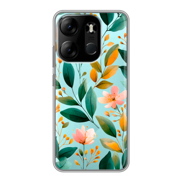 Силиконовый чехол на Tecno Spark Go 2023 с принтом Цветы паттерн