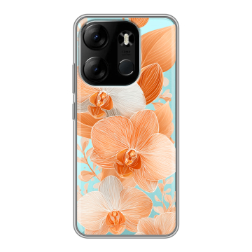 Силиконовый чехол на Tecno Spark Go 2023 с принтом Бежевые цветы