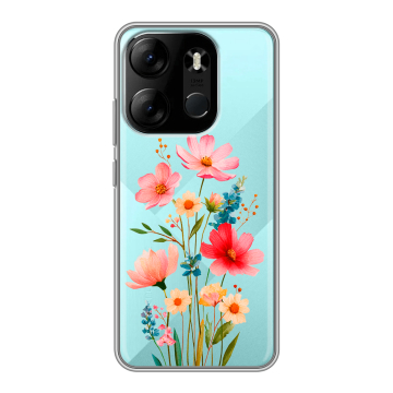 Силиконовый чехол на Tecno Spark Go 2023 с принтом Цветы