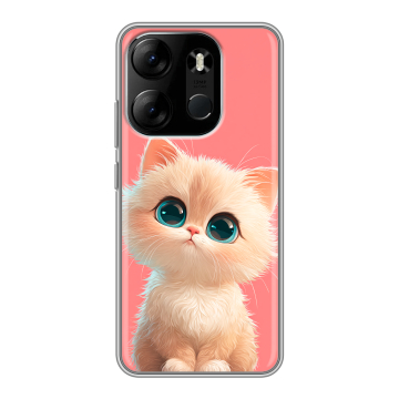 Силиконовый чехол на Tecno Spark Go 2023 с принтом Розовый котенок