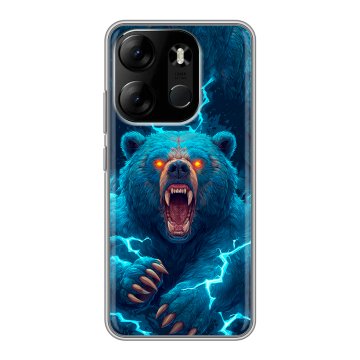 Силиконовый чехол на Tecno Spark Go 2023 с принтом Медведь