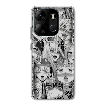 Силиконовый чехол на Tecno Spark Go 2023 с принтом Ahegao Ахегао Аниме