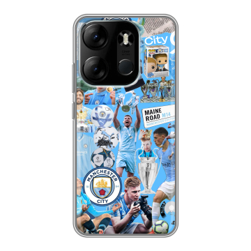 Силиконовый чехол на Tecno Spark Go 2023 с принтом Man City Манчестер Сити