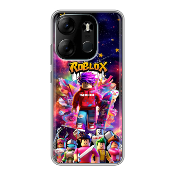 Силиконовый чехол на Tecno Spark Go 2023 с принтом Roblox Роблокс