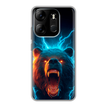 Силиконовый чехол на Tecno Spark Go 2023 с принтом Медведь
