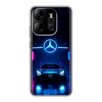 Силиконовый чехол на Tecno Spark Go 2023 с принтом Mercedes Мерседес