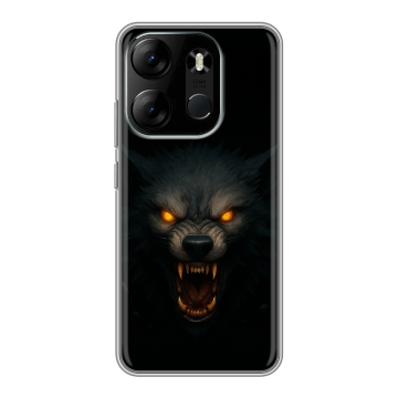 Силиконовый чехол на Tecno Spark Go 2023 с принтом Волк