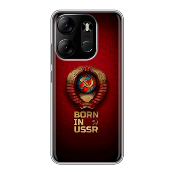 Силиконовый чехол на Tecno Spark Go 2023 с принтом Флаг Герб СССР