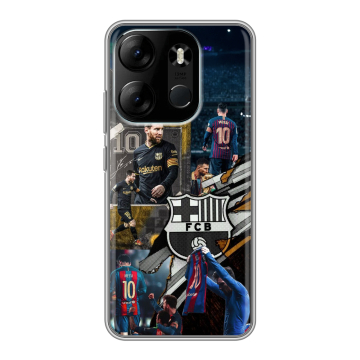 Силиконовый чехол на Tecno Spark Go 2023 с принтом Messi Barcelona