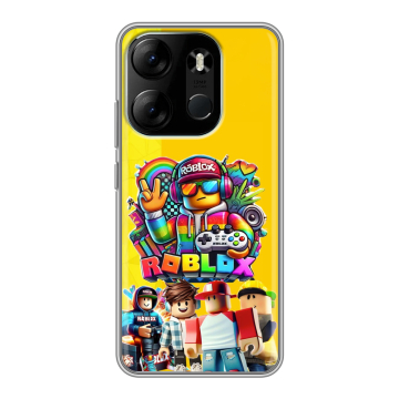 Силиконовый чехол на Tecno Spark Go 2023 с принтом Roblox Роблокс