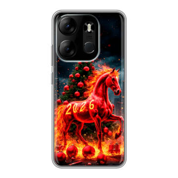 Силиконовый чехол на Tecno Spark Go 2023 с принтом Новый год