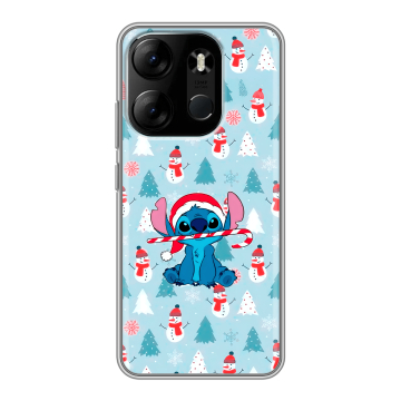 Силиконовый чехол на Tecno Spark Go 2023 с принтом Стич Новый год Силиконовый чехол на Tecno Spark Go 2023 с принтом Стич Новый год