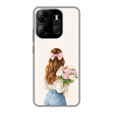Силиконовый чехол на Tecno Spark Go 2023 с принтом женский
