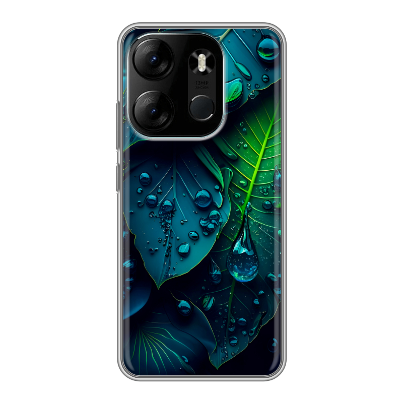 Силиконовый чехол на Tecno Spark Go 2023 с принтом Листья Силиконовый чехол на Tecno Spark Go 2023 с принтом Листья