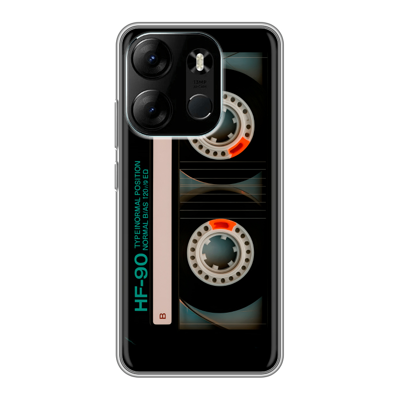 Силиконовый чехол на Tecno Spark Go 2023 с принтом Кассета Силиконовый чехол на Tecno Spark Go 2023 с принтом Кассета
