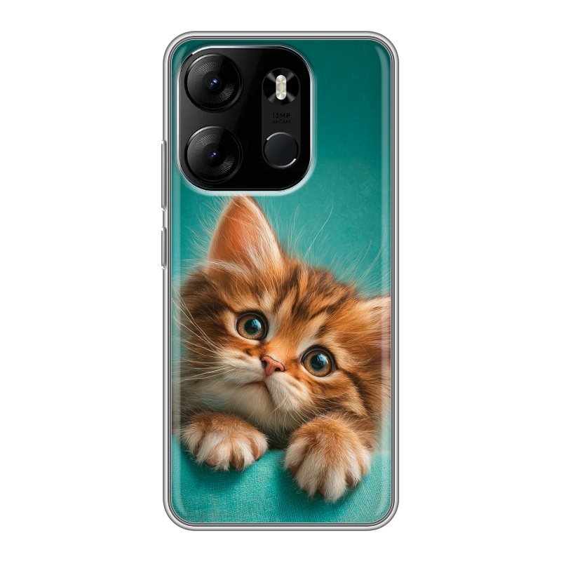 Силиконовый противоударный чехол на Tecno Spark Go 2023 с принтом котенок Силиконовый противоударный чехол на Tecno Spark Go 2023 с принтом котенок