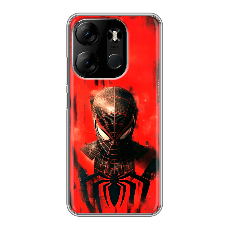 Силиконовый чехол на Tecno Spark Go 2023 с принтом человек паук spiderman Силиконовый чехол на Tecno Spark Go 2023 с принтом человек паук spiderman