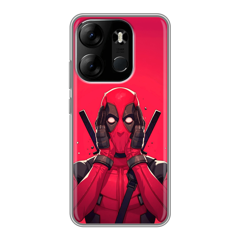 Силиконовый противоударный чехол на Tecno Spark Go 2023 с принтом Дедпул Deadpool Силиконовый противоударный чехол на Tecno Spark Go 2023 с принтом Дедпул Deadpool