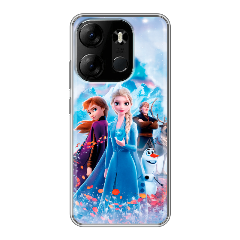Силиконовый противоударный чехол на Tecno Spark Go 2023 с принтом Холодное сердце Frozen Силиконовый противоударный чехол на Tecno Spark Go 2023 с принтом Холодное сердце Frozen