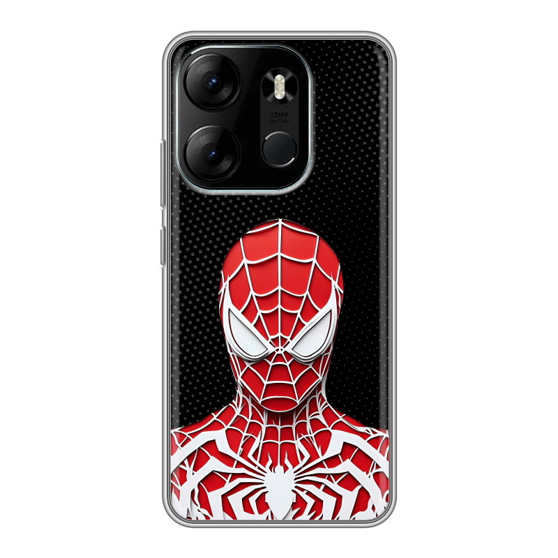 Силиконовый противоударный чехол на Tecno Spark Go 2023 с принтом человек паук spiderman Силиконовый противоударный чехол на Tecno Spark Go 2023 с принтом человек паук spiderman