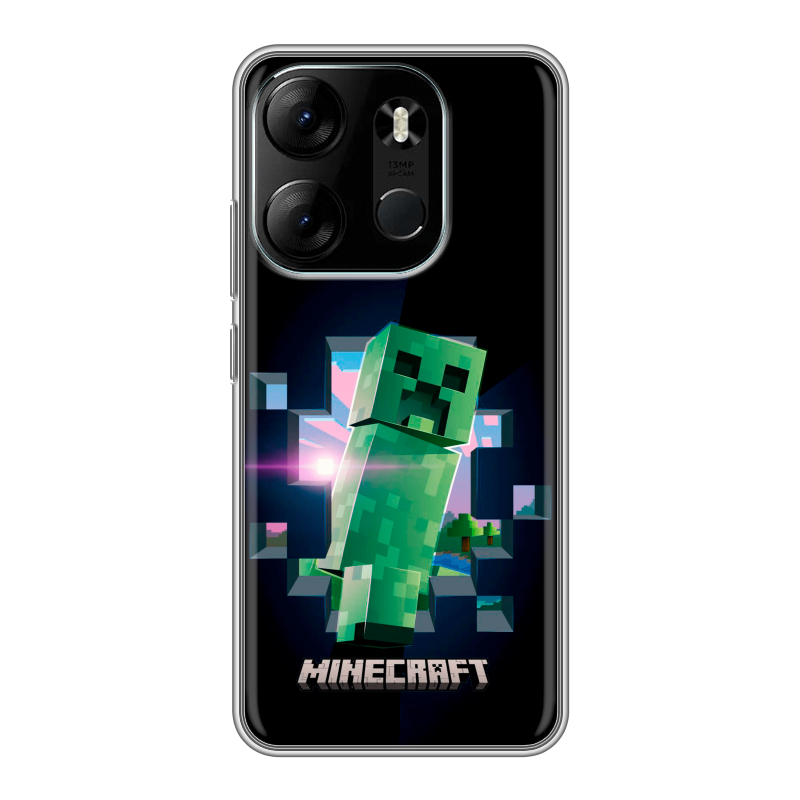 Силиконовый противоударный чехол на Tecno Spark Go 2023 с принтом Майнкрафт Minecraft Силиконовый противоударный чехол на Tecno Spark Go 2023 с принтом Майнкрафт Minecraft