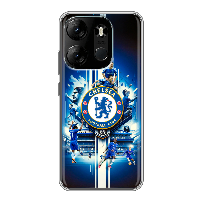 Силиконовый чехол на Tecno Spark Go 2023 с принтом Chelsea Челси Силиконовый чехол на Tecno Spark Go 2023 с принтом Chelsea Челси