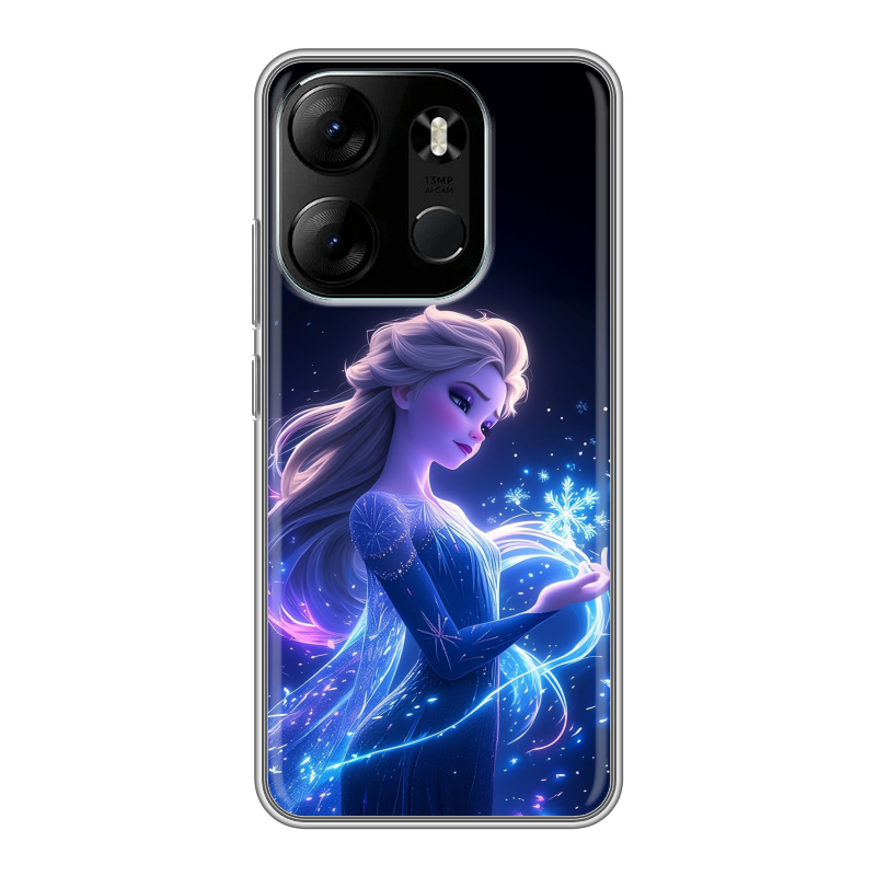 Силиконовый противоударный чехол на Tecno Spark Go 2023 с принтом Холодное сердце Frozen Силиконовый противоударный чехол на Tecno Spark Go 2023 с принтом Холодное сердце Frozen