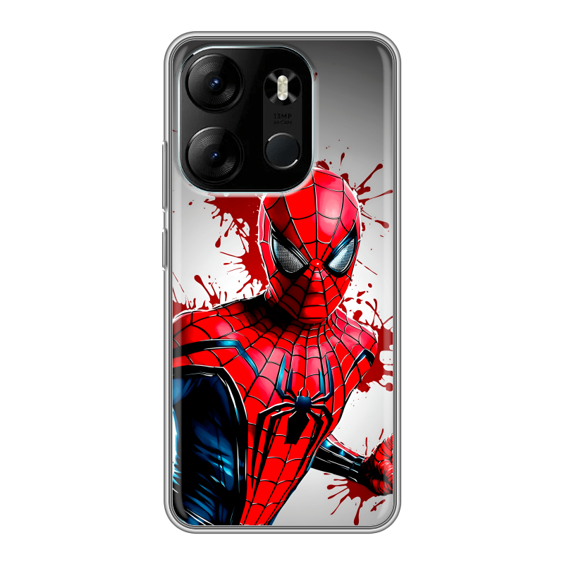Силиконовый противоударный чехол на Tecno Spark Go 2023 с принтом Spiderman Человек паук Силиконовый противоударный чехол на Tecno Spark Go 2023 с принтом Spiderman Человек паук