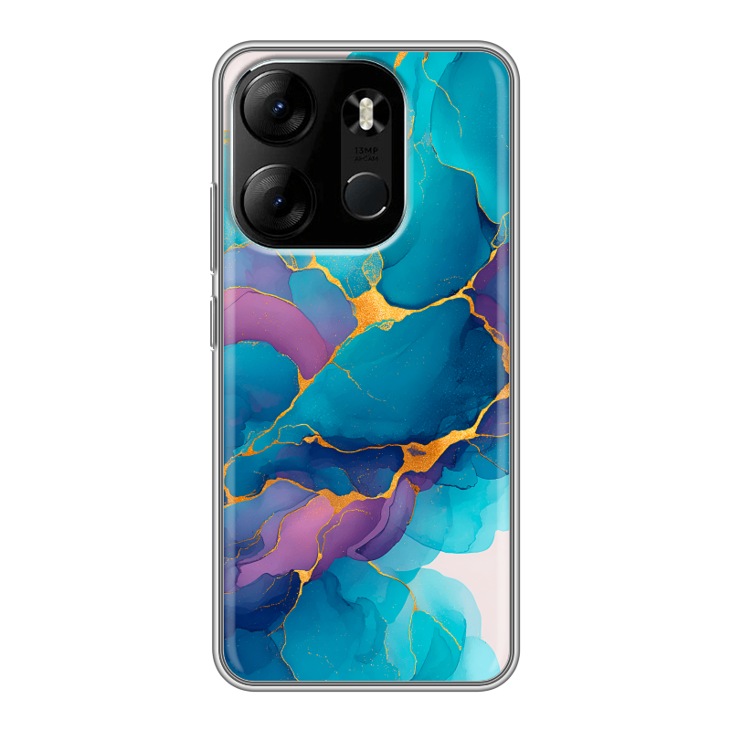 Силиконовый чехол на Tecno Spark Go 2023 с принтом Мрамор блестки Силиконовый чехол на Tecno Spark Go 2023 с принтом Мрамор блестки