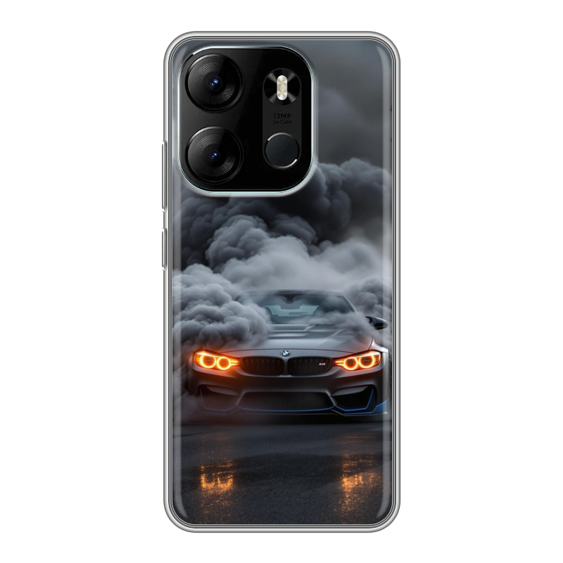 Силиконовый противоударный чехол на Tecno Spark Go 2023 с принтом BMW БМВ Силиконовый противоударный чехол на Tecno Spark Go 2023 с принтом BMW БМВ