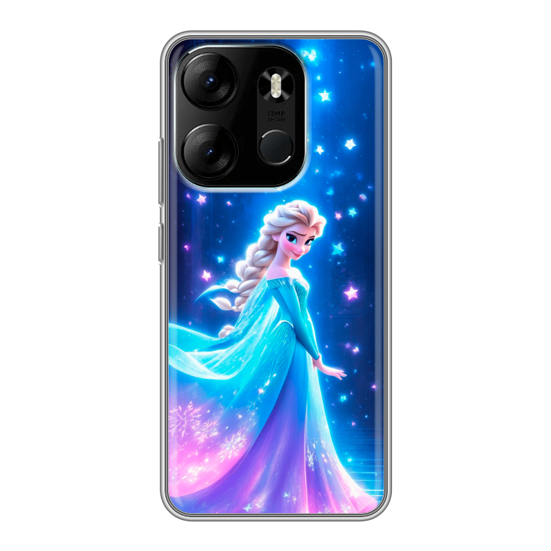 Силиконовый противоударный чехол на Tecno Spark Go 2023 с принтом Холодное сердце Frozen Силиконовый противоударный чехол на Tecno Spark Go 2023 с принтом Холодное сердце Frozen