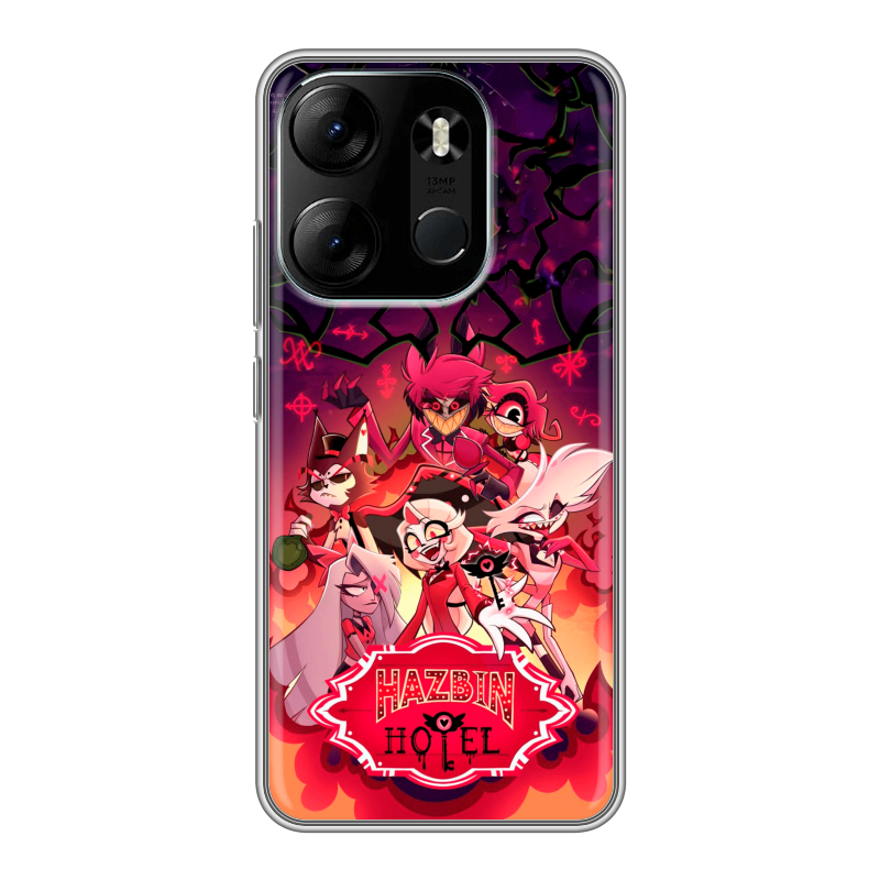 Силиконовый противоударный чехол на Tecno Spark Go 2023 с принтом Hazbin Hotel Отель Хазбин Силиконовый противоударный чехол на Tecno Spark Go 2023 с принтом Hazbin Hotel Отель Хазбин
