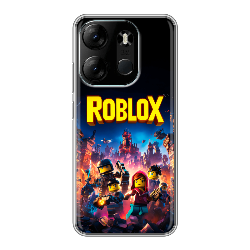 Силиконовый противоударный чехол на Tecno Spark Go 2023 с принтом Roblox Роблокс Силиконовый противоударный чехол на Tecno Spark Go 2023 с принтом Roblox Роблокс