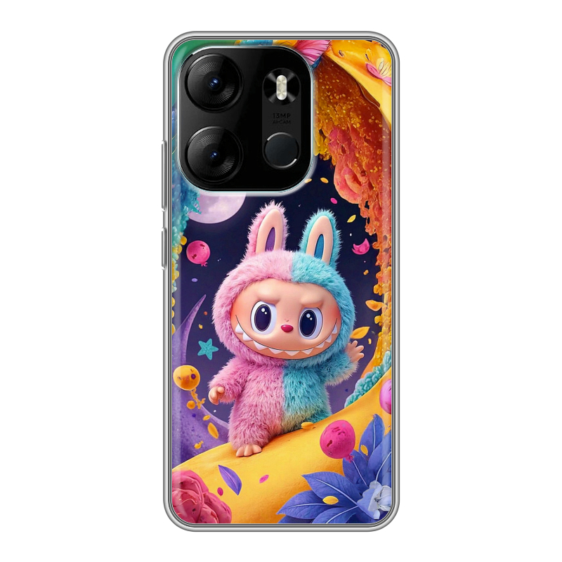 Силиконовый противоударный чехол на Tecno Spark Go 2023 с принтом Labubu Лабубу Силиконовый противоударный чехол на Tecno Spark Go 2023 с принтом Labubu Лабубу