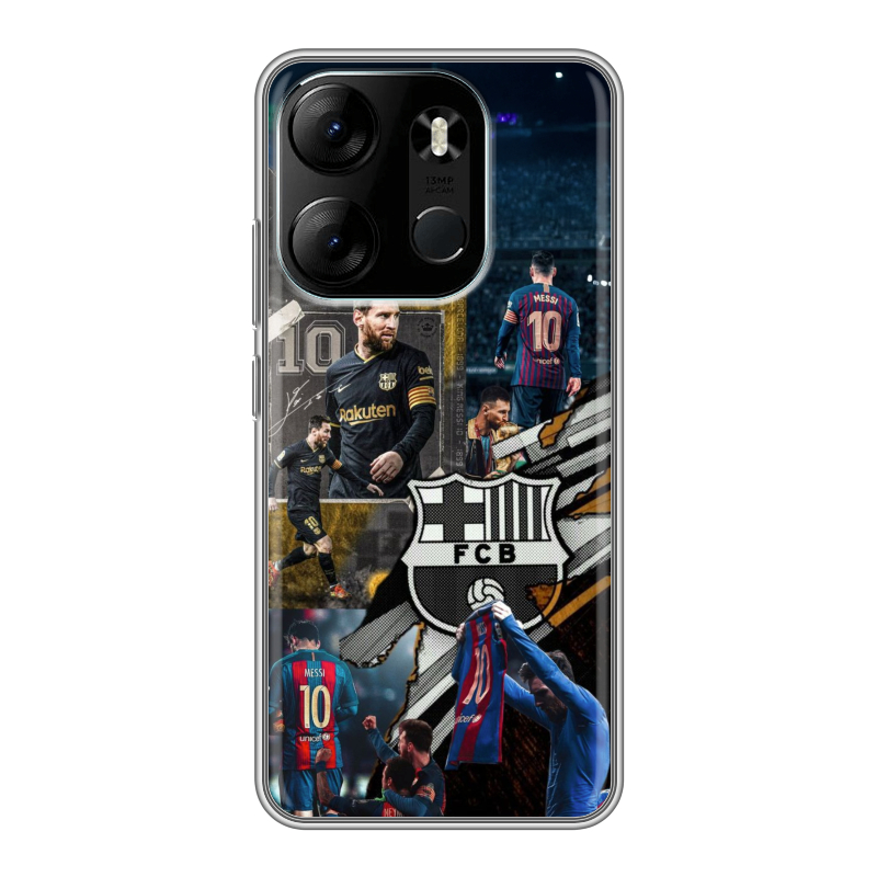 Силиконовый чехол на Tecno Spark Go 2023 с принтом Messi Barcelona Силиконовый чехол на Tecno Spark Go 2023 с принтом Messi Barcelona